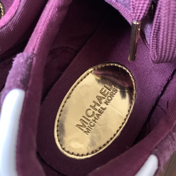 MICHAEL MICHAEL KORS Gold Accent Burgundy Fashion Sneakers - Picture 6 of 8
